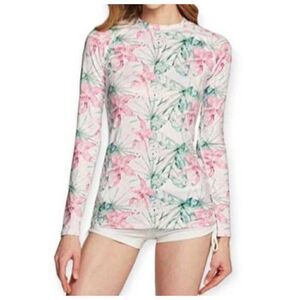 ATHLIO PINK & WHITE FLORAL ATHLETIC TOP SZ.L EUC.
